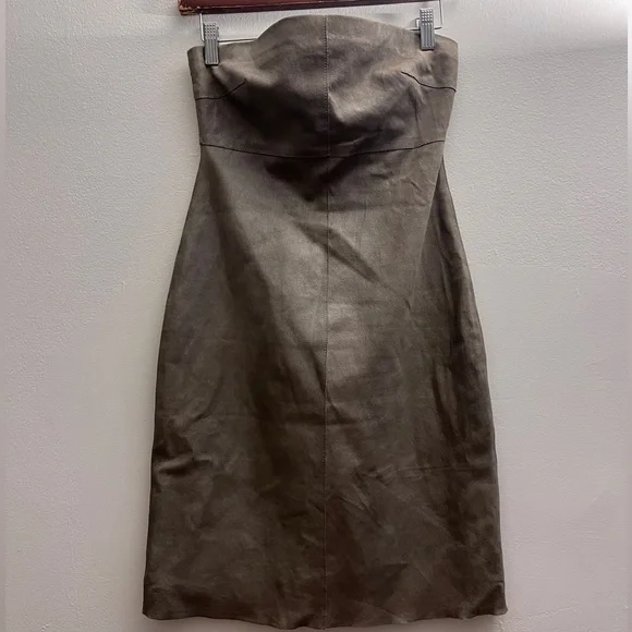 chinese dress ladies Metallic Vegan Leather Panel Dress – Elie Tahari main image 0